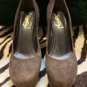 COPY - Ysl dark brown suede pump